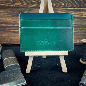 Tarjetero de piel hecho a mano – Billetera minimalista – Piel de curtido vegetal – Regalo personalizado – Tarjetero fino – Billetera para hombre