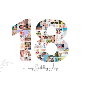 18th Birthday Photo Collage Template: Custom Canva Gift (Digital Download