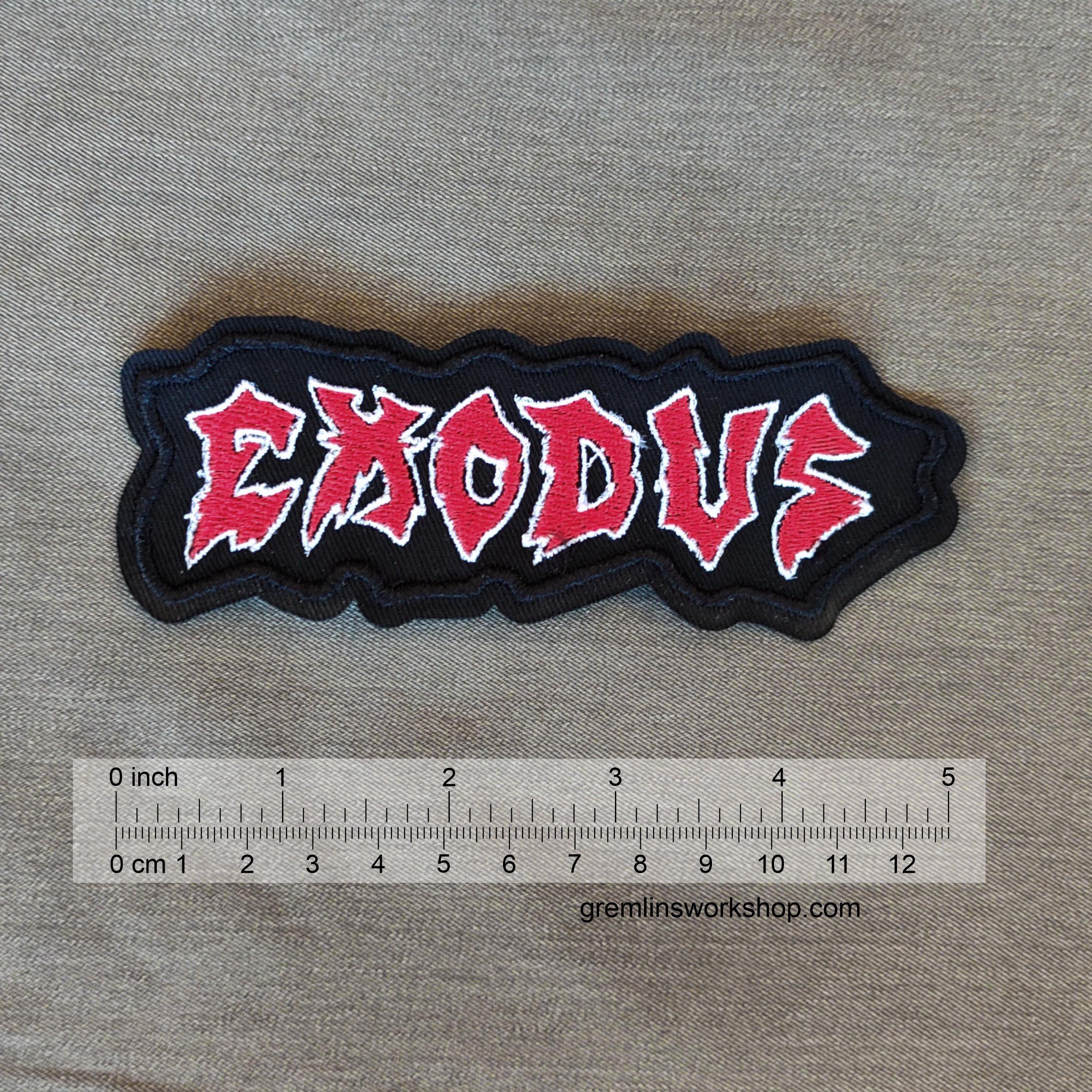 Exodus Logo Aufgestickter Rückenaufnäher Rückenaufnäher Thrash Metal-Band Applique Souvenir Accessory