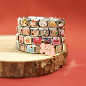 Italian Bracelet, Custom silver Italy Charms, Personalized Italian Bracelet,  Jewelry Gifts for Her, Birthday gift, Christmas gift