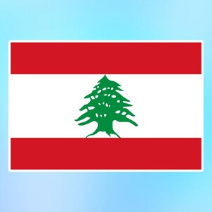 Flag of Lebanon Vinyl Decal 4in