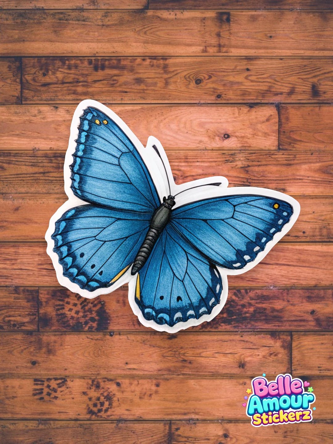 Blue-butterfly-stickers Vinyl Decal - Etsy