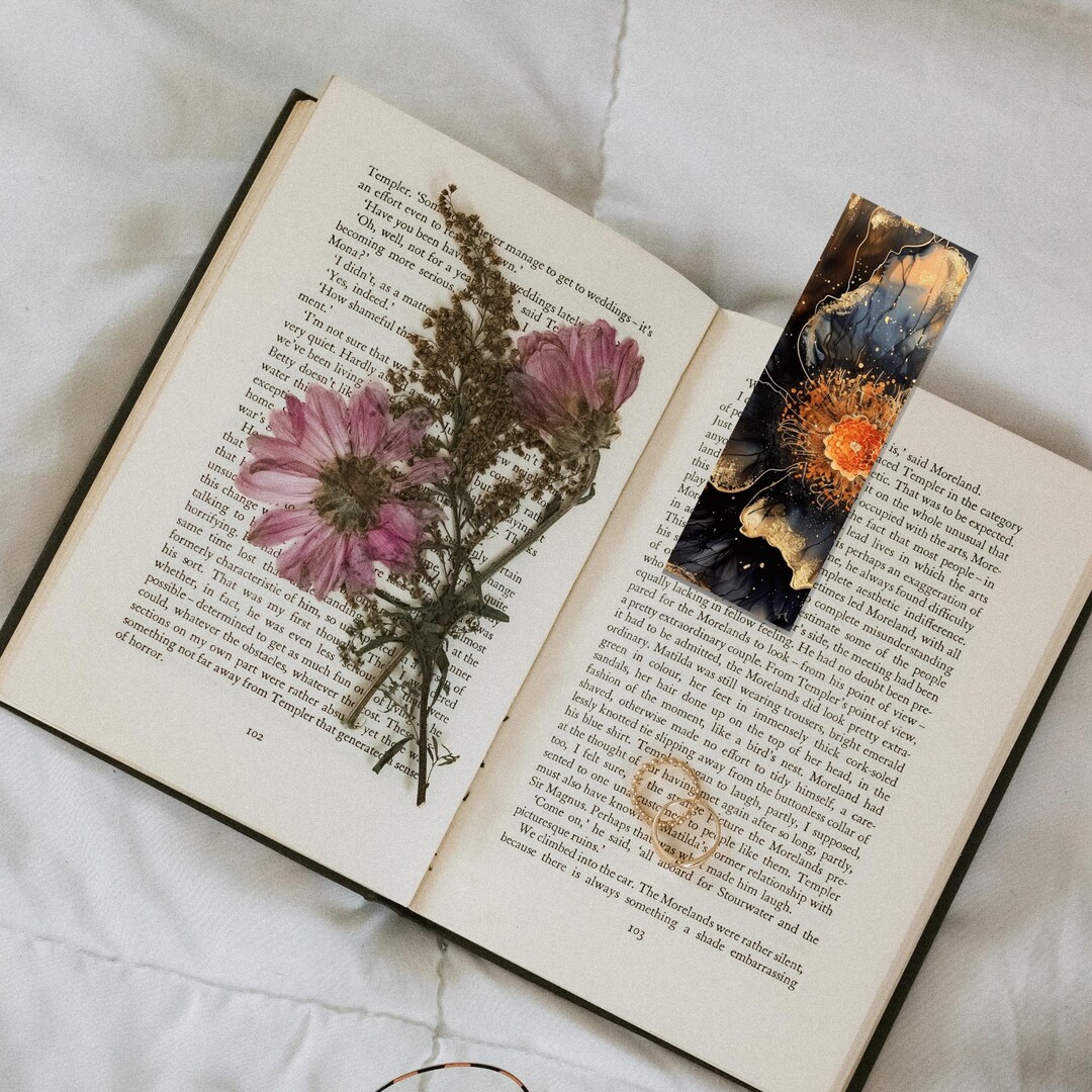 Golden Bloom Bookmark 2x6 - Etsy
