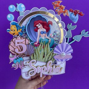 Little mermaid cake topper, under the sea topper, mermaid party decor,Ariel birthday decor, Ariel birthday topper, mermaid under the sea