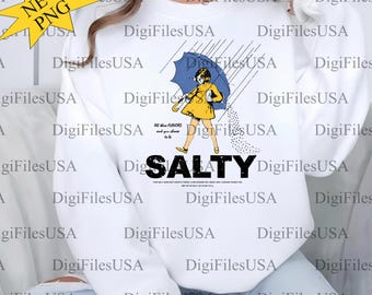Salty Girl Tee PNG (Dark Color), Women's Trendy Tshirt Digital File, Salty Png for Tshirt and Sweatshrit