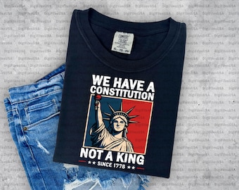 We Have a Constitution Not a King PNG, Political Protest Design, Pro-Democracy Clipart for Sublimation, Activism Printable PNG File