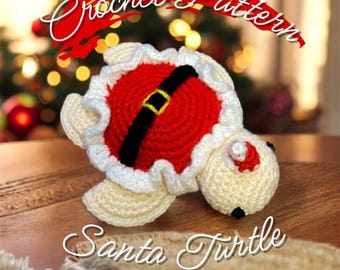 Crochet Santa Turtle Pattern | Amigurumi Christmas Toy (PDF)