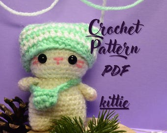 Crochet Cat Pattern | Amigurumi Kitten with Bag & Beanie (PDF)