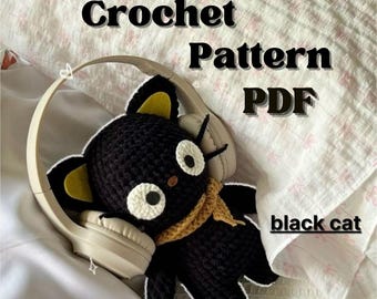Black Cat Amigurumi Crochet Pattern | DIY Plush (PDF)