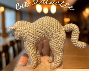 Crochet Cat Statuette Pattern PDF in English | Amigurumi plush toy for gift, Handmade