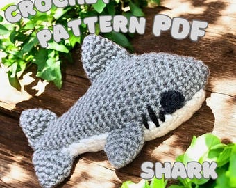 Shark Amigurumi Crochet Pattern | DIY Plushie Toy (PDF)