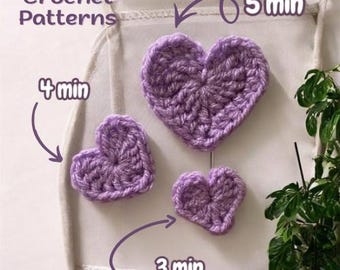 Crochet Heart Patterns (3 IN 1) | Amigurumi Valentine's Gift, Handmade (3 PDF Patterns)