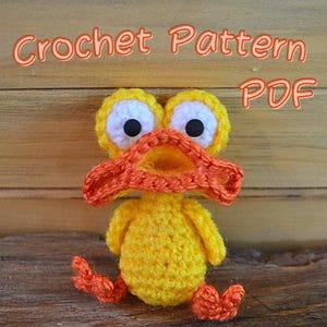 Crochet Patterns PDF Crazy Duck |  Amigurumi Tutorial pdf in English, DIY tutorial, Handmade gift, Plush toys, Crochet toys