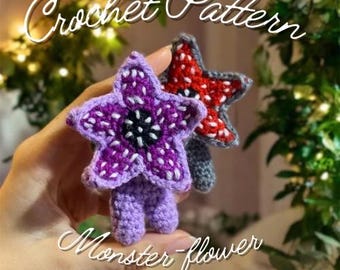Monster Flower Crochet Pattern | Amigurumi Plush Keychain (PDF Pattern)