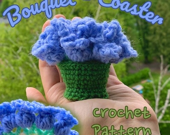 Crochet Flower Bouquet Coaster Pattern | Amigurumi Flowers (PDF Pattern)