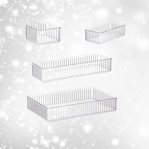Clear Plastic Drawer Organizer Set – Versatile Storage Bins for Bathroom, Makeup, Kitchen & Office Supplies