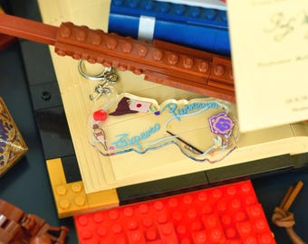 Patronus Charm Akrylnyckelring, Original HP Handritad Trollkarlsnyckelring