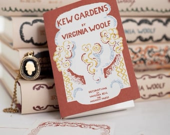 Virginia Woolf "Kew Gardens" memoset, 48 avrivbara ark, litterärt brevpapper, present till bokälskare