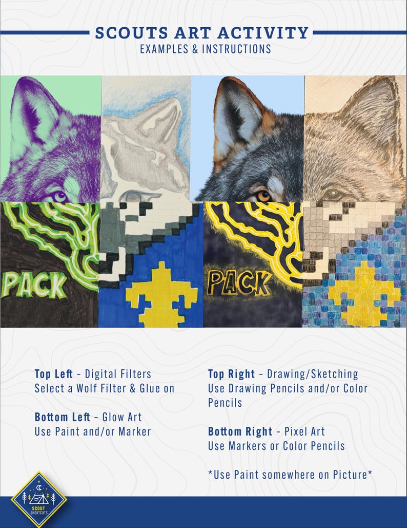 Scouting Files DIGITAL FILE for Scouts/kid-friendly Art Activity - Etsy