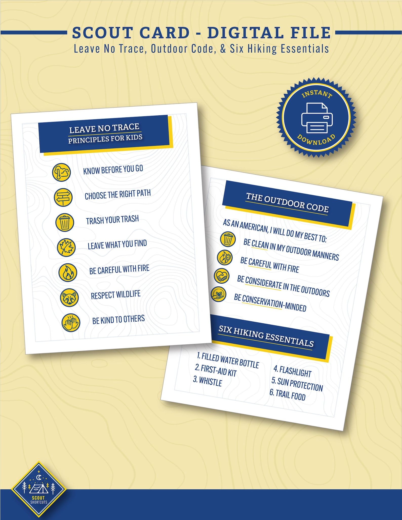 DIGITAL FILE for Outdoor Adventures Scout Card - Etsy