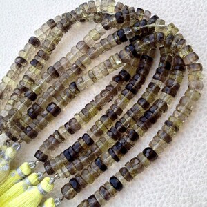 Brand New, Full 8 Inch Strand, Bio Lemon Quartz Micro Faceted Tyre Rondelles,6-6.5mm,Amazing Quality at Low Price,Superb