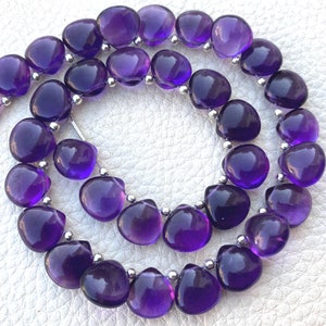 5 Matched Pairs,10x10mm SMOOTH Heart,Natural AFRICAN AMETHYST Smooth Heart Shape Briolettes,Great Quality at Low Price
