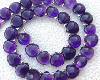 5 Matched Pairs,10x10mm SMOOTH Heart,Natural AFRICAN AMETHYST Smooth Heart Shape Briolettes,Great Quality at Low Price