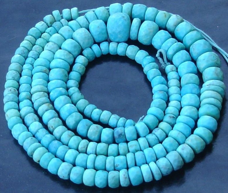 8 Inch Strand 5-6mm size aprx,Great Value Item AAA Arizona Turquoise Faceted RONDELLS