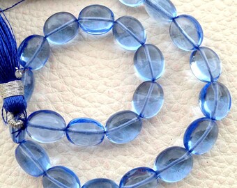 Full 8 Inch Long Strand, TANZANITE Blue Quartz Smooth Ovals Beads,8x10mm, Matched Pieces,Amazing Item