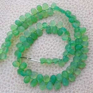CHRYSOPRAAS groen Chalcedoon Faceted Faceted Pear Shaped Briolettes, 6x4mm lange grootte, prachtig object tegen lage prijs