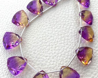 4 Matched Pairs, SUPER Doublet Quartz Faceted Cut Trillion Shape Briolettes,14x14mm Size,Finest Item.Amazing Item.