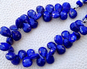 Brand New,1/2 Strand, Lapis Lazuli Faceted Pear Briolettes,(Size 10-11mm approx),Great Quality at Low Price