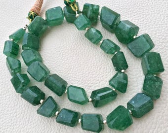Brand New Item, 8 Inch Strand, Natural GREEN AVENTURINE faceted Nuggets Briolettes, 15-10mm Size Aprx,Great Value Item