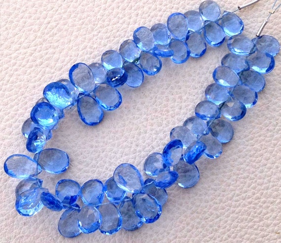 全長 8 インチのストランド、タンザナイト ブルー クォーツ クォーツ