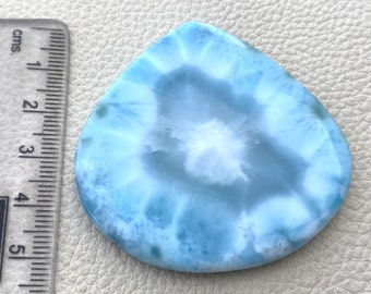 RAREST 53X53mm, 155 Cts Weight GIANT Rare 1 Piece, Rare Natural LARIMAR Smooth Heart Shape Briolettes,Superb Item at Low Price,Just 1 Piece