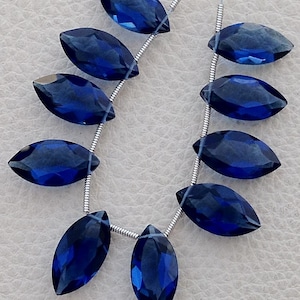 5 Matched pairs, KASJMIR blauwe kwarts Faceted GESNEDEN Marquise vorm Briolettes, 16X8mm grootte, beste Item