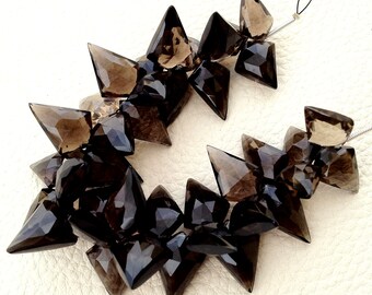 125 Cts AAA Quality SMOKY Quartz Faceted Fancy Briolettes,12-16mm size,aprx,Great Item