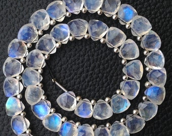 Brand New, 5 Matched pairs,Extremely Blue FLASHY RAINBOW Moonstone Faceted Trillion Shape, 8x8mm,AMAZING