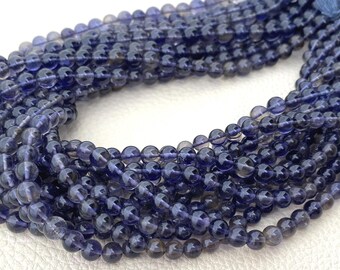 8 Inch Long Strand,6-5mm Round Smooth Balls Natural WATER SAPPHIRE Finest Quality,Amazing Shape.