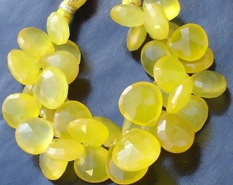 6 Inches Strand, Mango Chalcedony Faceted Heart Briolettes,9-10mm Long size,GORGEOUS.