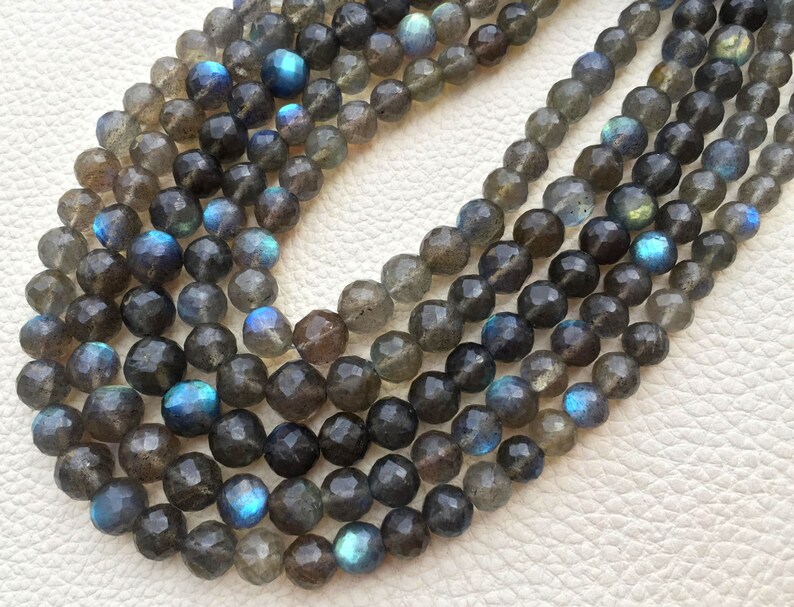 9-8mm size Full 8 Inch Strand OF Rare Blue Flashy Labradorite Faceted Round BALLS Beads.