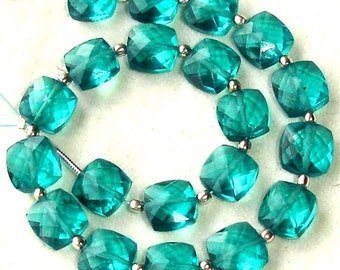 New Arrival,8 Inch Long Strand, PARAIBA BLUE QUARTZ Faceted Cushion Shape Briolettes,8mm Size,Great Price Amazing Item