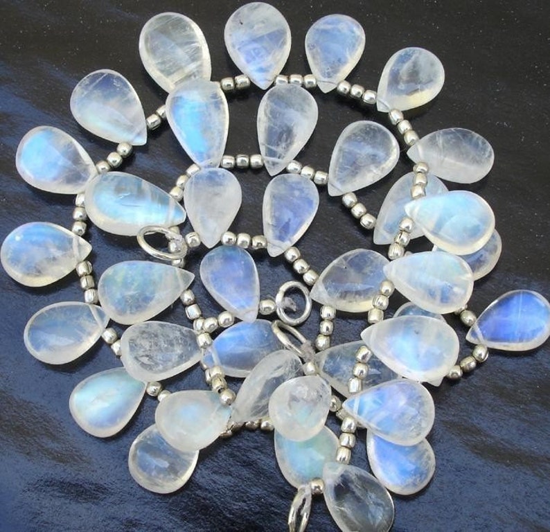 GIANT SIZE New Arrival Blue flashy Rainbow moonstone SMOOTH Pear shaped briolettes 14-16mm