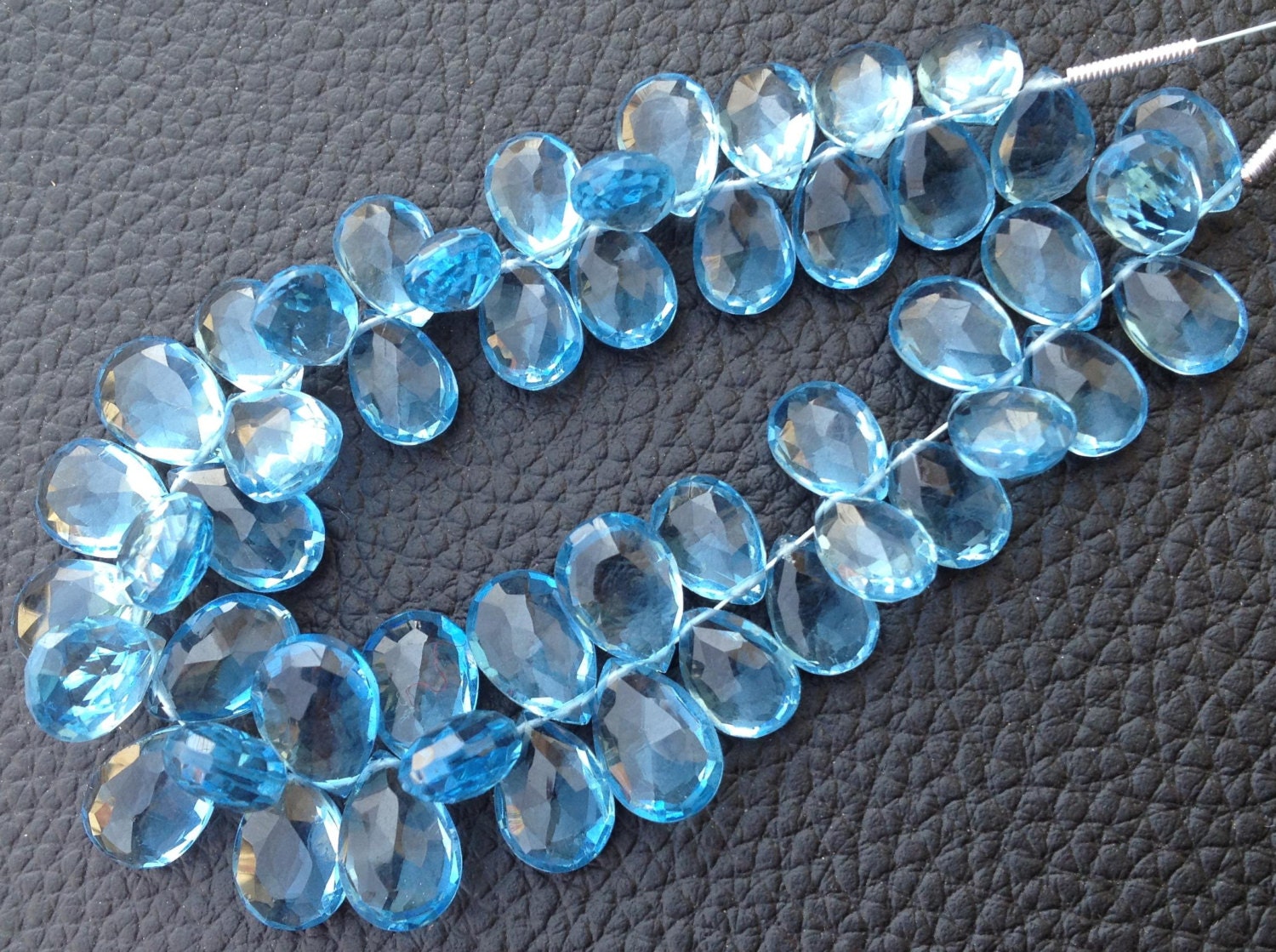 Full 8 Inch Long Strand LONDON BLUE Quartz Faceted Pear Shape - Etsy