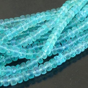 Gorgeous Quality APATITE Micro Faceted Roundells, 8 Inch Long Strand,Finest Quality at Low Price