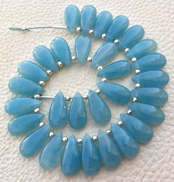 12x8mm size.Superb Item at Low Price,Special Price 3 Matched Pairs Rare NATURAL OPAQUE AQUAMARINE Quartz Smooth Drops Shape Briolettes