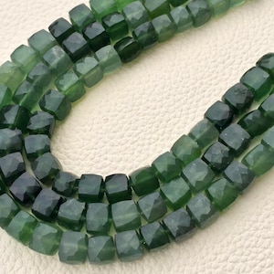 Brand New, Full 8 Inch Strand,Finest AAA Quality Shaded RUSSIAN SERPENTINE Faceted 3D Bos Briolettes,Superb Item,7-7.5mm Size,