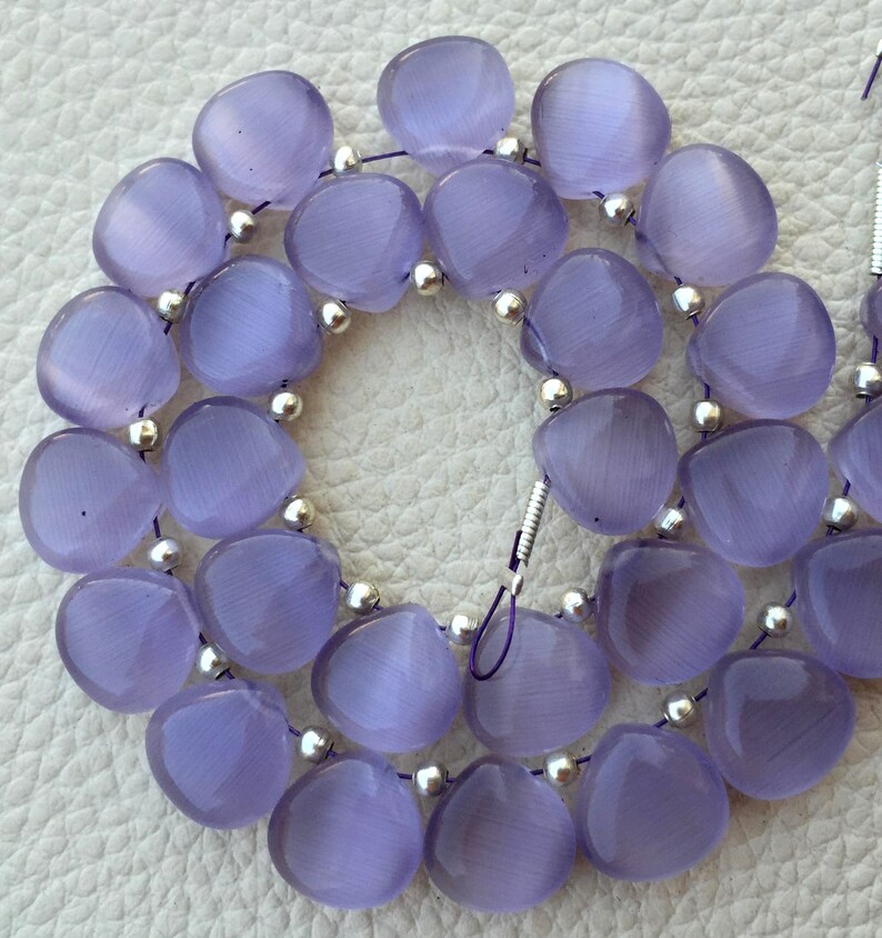 5 Matched Pairslavender BLUE Cat's Eye Quartz Smooth Etsy