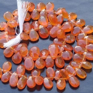 6 Inch Long Strand, CARNELIAN Faceted Pear Shaped Briolettes, 10-12mm Long size,GORGEOUS