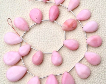 Brand New, Amazing Quality PERUVIAN Pink OPAL Smooth Pear Briolettes, 14-16mm Long,Great Quality at Low Price